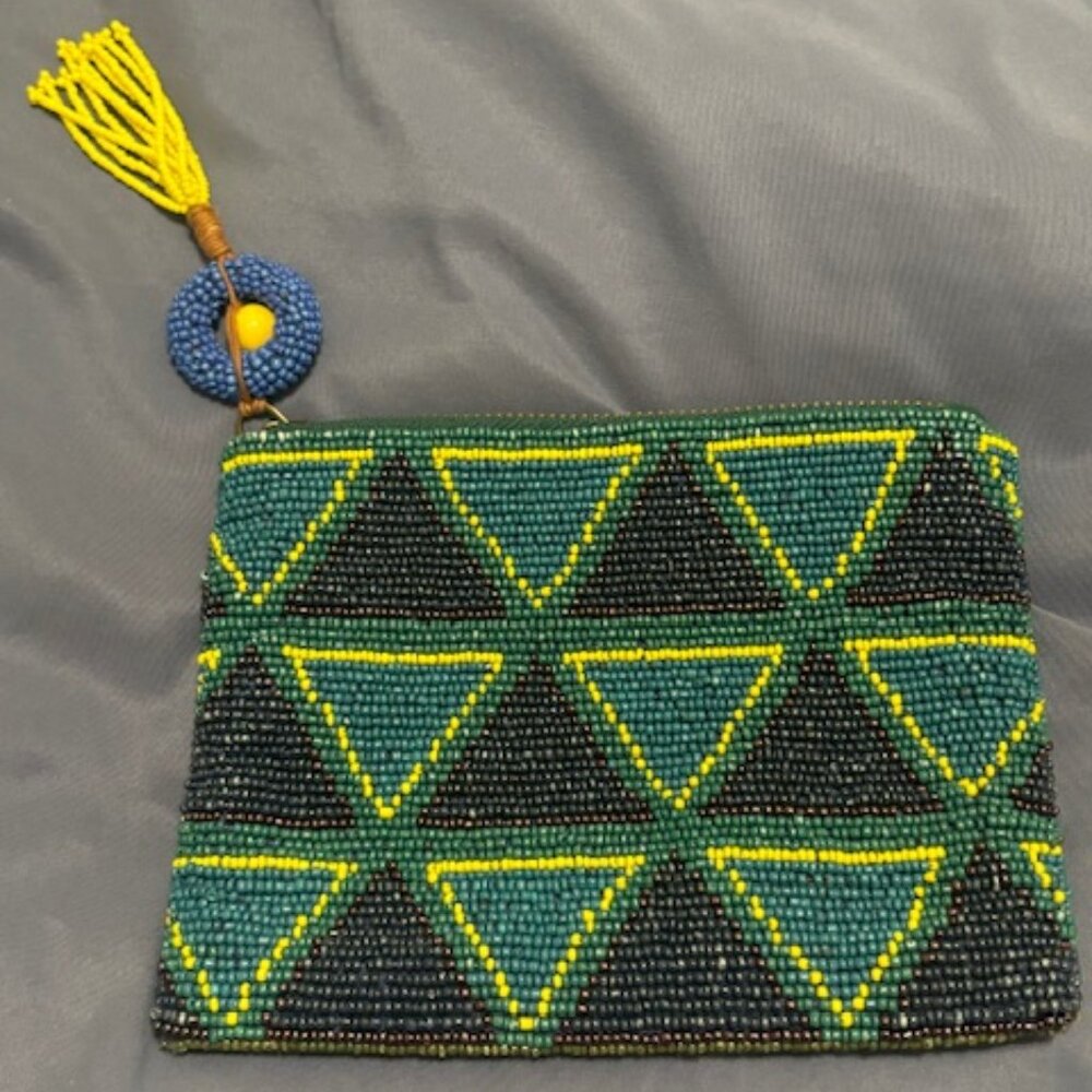 Anthropologie Jasper & Jeera beaded coin purse/wallet